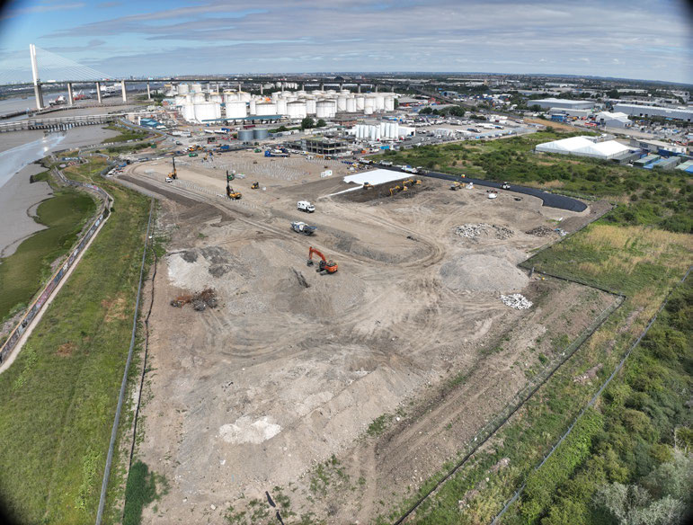 Brownfield site development with precast piling rigs