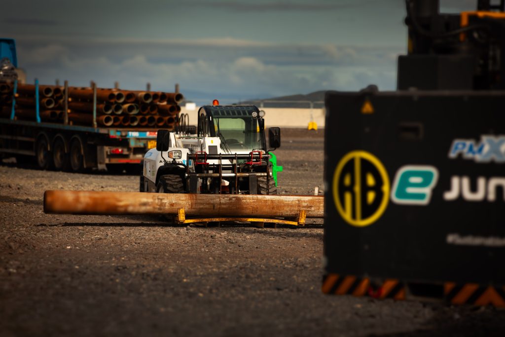 Driven Steel Tubular Pile on forklift